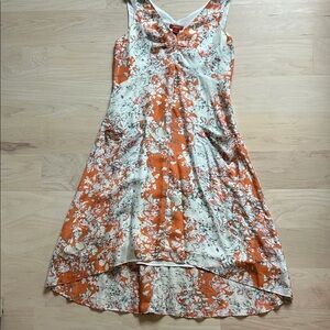 Sundance size 6 Orange and White Floral High Low Dress